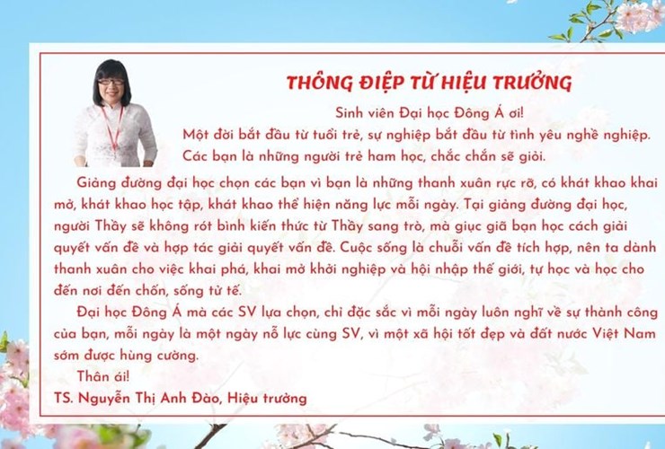 THÔNG ĐIỆP TỪ ĐẠI HỌC ĐÔNG Á